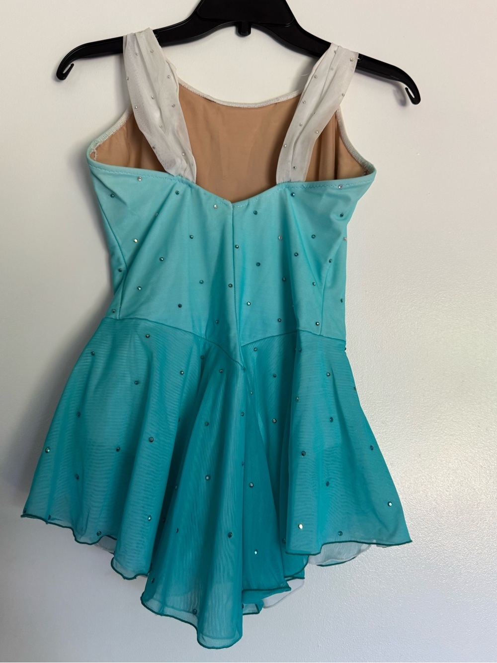 Aqua Ombre Rhinestone Figure Skating Dress - Picture 2 of 2